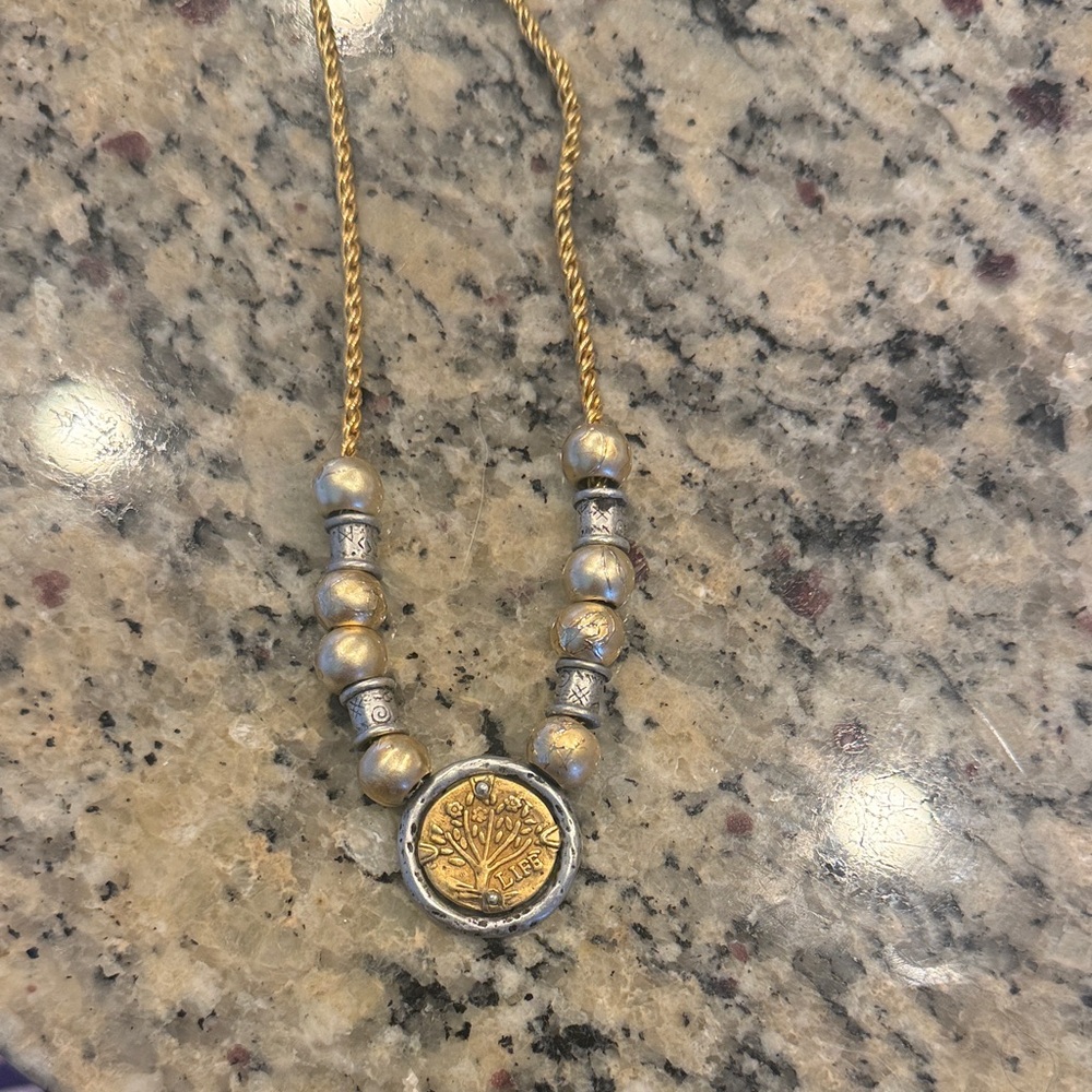 Vtg Liz Claiborne tree of life necklace
